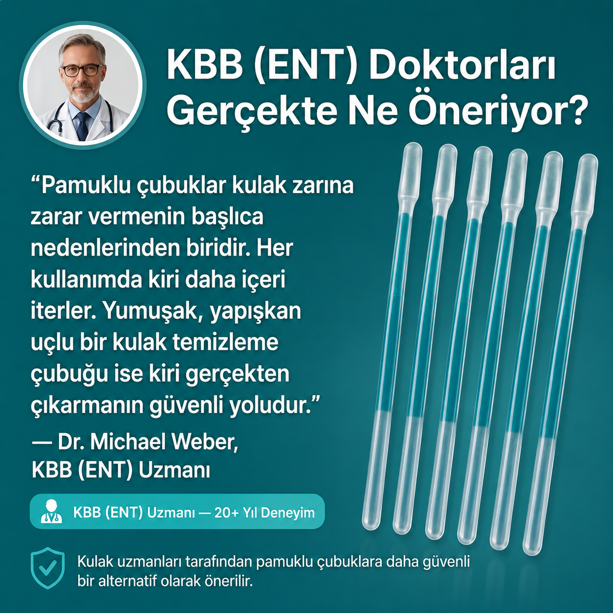 Kulasis™ - Yapışkan Uçlu Yıkanabilir Kulak Temizleme Çubuğu